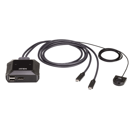 Aten US3312 2-portowy przełącznik KVM USB-C 4K DisplayPort ze zdalnym przełącznikiem portów Aten | 2-portowy przełącznik KVM USB-C 4K DisplayPort ze zdalnym przełącznikiem portów | US3312 | Gwarancja - 1
