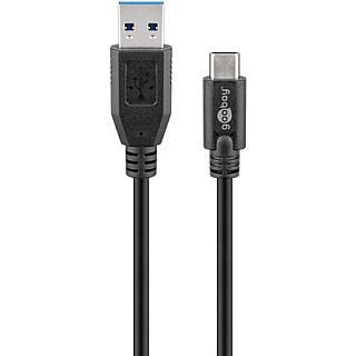 Кабель USB-C Goobay, чоловічий USB-C для чоловічіgo USB typu A, чорний, 3 m - 73141 Sync & Charge Super Speed, 12 місяців gwarancji, 0.025…
