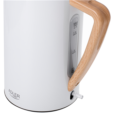 Електрочайник Adler AD 1347w, 2200 W, 1.5 L, ze stali nierdzewnej, білий, obrotowa podstawa 360°. - 5