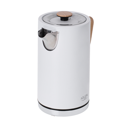 Електрочайник Adler AD 1347w, 2200 W, 1.5 L, ze stali nierdzewnej, білий, obrotowa podstawa 360°. - 3