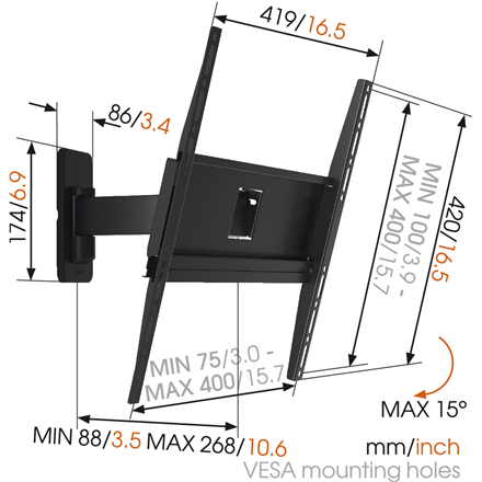 Vogels Настінний кронштейн MA3030-A1 Повний рух - 4