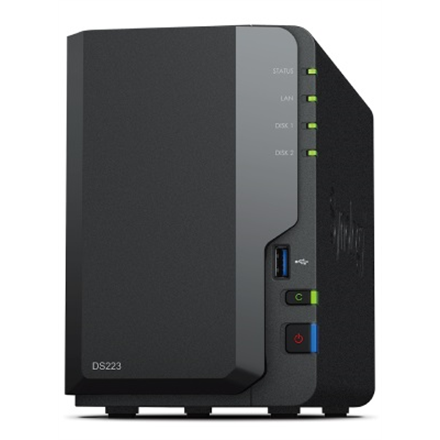 Synology | DS223 | Do 2 HDD/SSD Hot-Swap | Realtek | RTD1619B | Częstotliwość procesora 1,7 GHz | 2 GB | DDR4 - 1