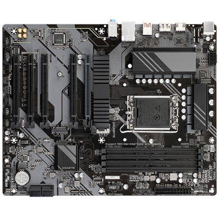 Gigabyte | B760 DS3H 1.0 M/B | Rodzina procesorów Intel | Gniazdo procesora LGA1700 | DDR5 DIMM | Gniazda pamięci 4 | Obsługiwane interfejsy dysków twardych SATA, M.2 | Liczba złączy SATA 4 | Chipset - 3