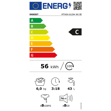 INDESIT MTWSA 61294 WK EE Пральна машина - 4