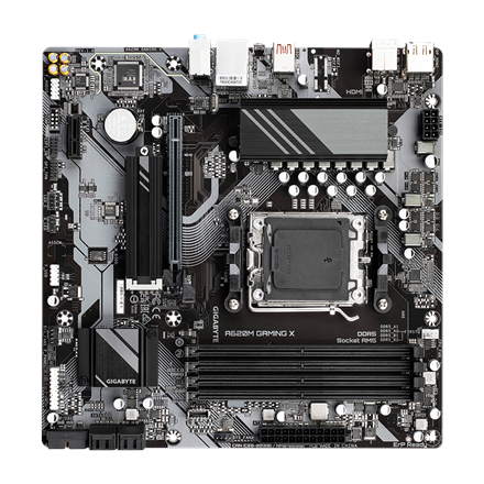 Gigabyte | A620M GAMING XG10 | Rodzina procesorów AMD | Gniazdo procesora AM5 | DDR5 DIMM | Gniazda pamięci 4 | Obsługiwane interfejsy dysków twardych SATA, M.2 | Liczba złączy SATA 4 | Chipset AMD A6 - 4