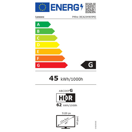 Lenovo | P49w-30 | 49 " | IPS | 32:9 | 4 ms | 350 cd/m² | Czarny | Porty HDMI w ilości 2 | 60 Hz - 7