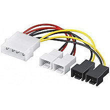 Goobay | Adapter zasilania wentylatora | Męski | 4 PIN zasilania wewnętrznego | Męski | 3 pin zasilania wewnętrznego 5V | 3 pin zasilania wewnętrznego 12V | 14 cm