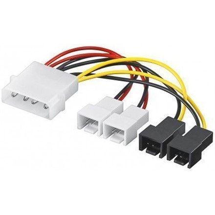 Goobay | Adapter zasilania wentylatora | Męski | 4 PIN zasilania wewnętrznego | Męski | 3 pin zasilania wewnętrznego 5V | 3 pin zasilania wewnętrznego 12V | 14 cm - 2