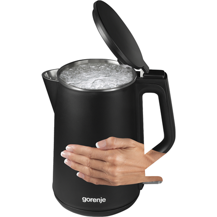 Gorenje | Czajnik | K15DWBK | Elektryczny | 2200 W | 1,5 l | Stal nierdzewna | Podstawa obrotowa 360° | Czarny - 3