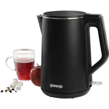Gorenje | Czajnik | K15DWBK | Elektryczny | 2200 W | 1,5 l | Stal nierdzewna | Podstawa obrotowa 360° | Czarny - 4