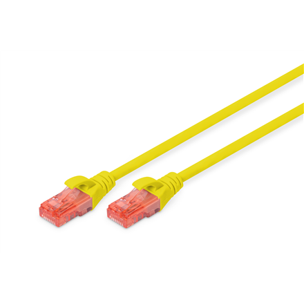 Kabel sieciowy Digitus | Przewód ekranowany | Kategoria 6 | PVC AWG 26/7 | 2 m | Żółty | Wtyk RJ45 (8/8) - 1