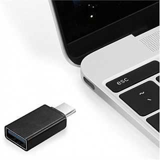 Кабель USB Type A 4-pin жіночий для USB-C 24-pin чоловічий - чорний