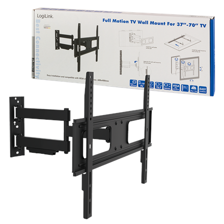 Logilink BP0019 Uchwyt ścienny do TV, 37"-70", pochylenie +10°-20°, obrót +-90°, 473 mm Logilink | Uchwyt ścienny | BP0019 | 37-70 " | Maksymalna waga (udźwig) 50 kg | Czarny - 3