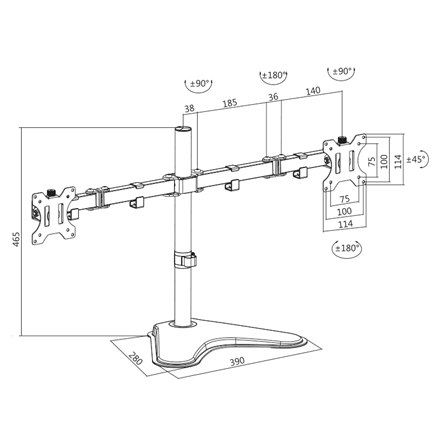 Logilink | Uchwyt biurkowy | BP0045 | 13-32 " | Maksymalna waga (udźwig) 8 kg | Czarny - 5
