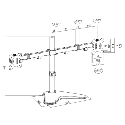 Logilink | Uchwyt biurkowy | BP0045 | 13-32 " | Maksymalna waga (udźwig) 8 kg | Czarny - 2