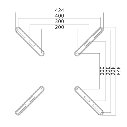 Logilink BP0029, Adapter VESA do 400x400 Logilink | Uchwyt ścienny | 32-55 " | Maksymalna waga (udźwig) 30 kg | Czarny - 2