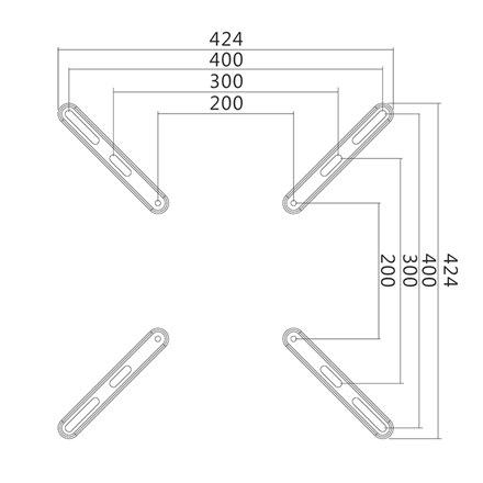 Logilink BP0029, Adapter VESA do 400x400 Logilink | Uchwyt ścienny | 32-55 " | Maksymalna waga (udźwig) 30 kg | Czarny - 4