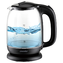 Mesko | Czajnik | MS 1302b | Elektryczny | 2200 W | 1,7 L | Szklany | Podstawa obrotowa 360° | Czarny
