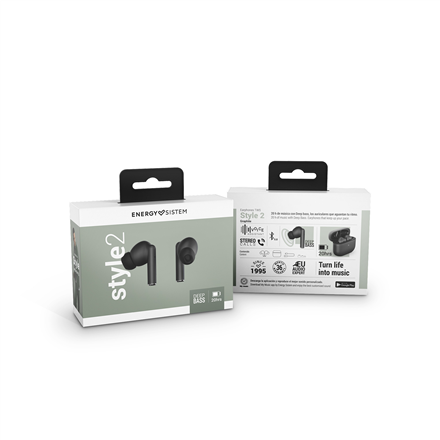 Słuchawki True Wireless Style 2 Graphite Energy Sistem (True Wireless Stereo, BT 5.1, Głęboki Bass, Etui Ładowanie) Energy Sistem | Style 2 | Słuchawki True Wireless | Bezprzewodowe | W douszne | Mikr - 6