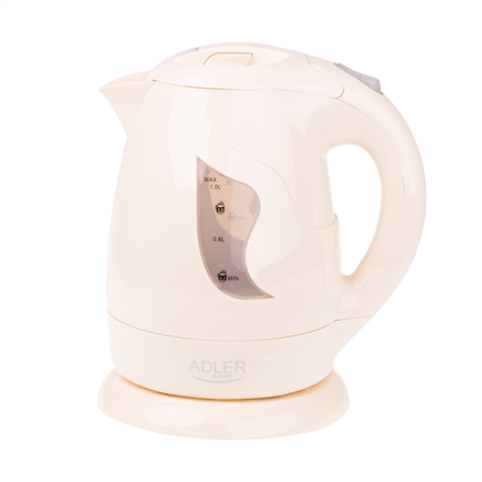 Електричний чайник Adler AD 08 b Standard 850 W 1 L Пластик Обертова основа 360° Бежевий Гарантія 24 місяці - 1