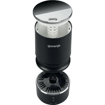 Gorenje H08WB Зволожувач повітря 22 W Об'єм резервуара води 0,8 L Для приміщень площею до 15 м² Ультразвукова технологія Чорний - 3
