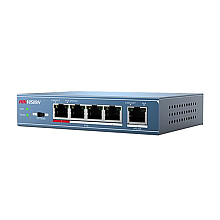 Hikvision Комутатор DS-3E0105P-E Безтехнічного обслуговування Стаціонарний 4 порти 10/100 Mbps (RJ-45) 1 порт 1 Gbps (RJ-45) 4 порти PoE…