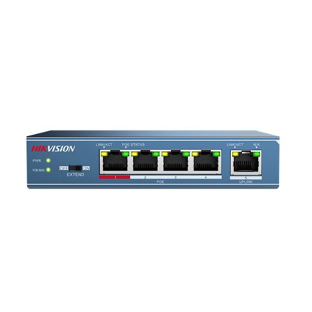 Hikvision Комутатор DS-3E0105P-E Безтехнічного обслуговування Стаціонарний 4 порти 10/100 Mbps (RJ-45) 1 порт 1 Gbps (RJ-45) 4 порти PoE… - 2