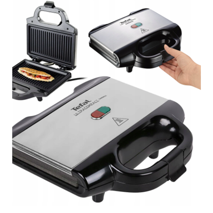 Toster TEFAL SM157236 для kanapek - Moc 700 W, 1 плитка, Kolor чорний / stal nierdzewna - 1