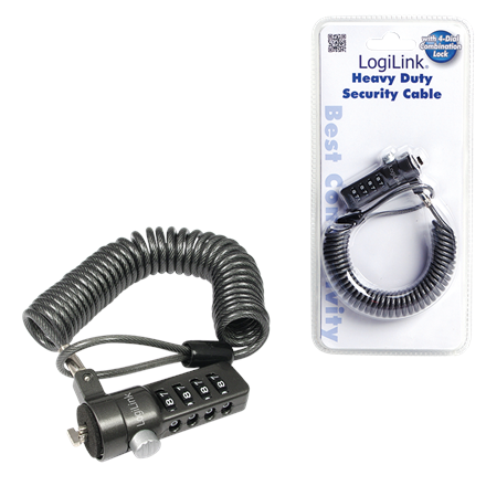 Logilink NBS004,  Notebook Coil Cable Lock, black Logilink - 2