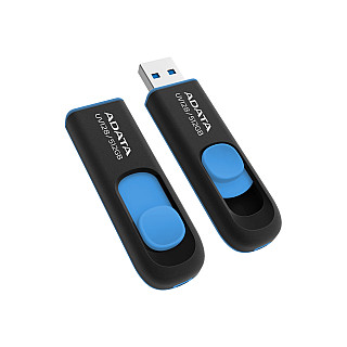 USB флеш-пам'ять ADATA UV128 об'ємом 512 ГБ, роз'єм USB 3.2 Gen1, чорний/синій колір