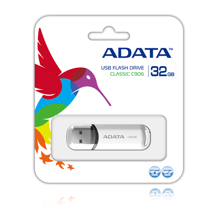 ADATA USB Пам'ять 32 ГБ білий | C906 | USB 2.0 - Ємна та надійна портативна пам'ять ADATA C906 на 32 ГБ, що забезпечує швидкий передавання… - 3