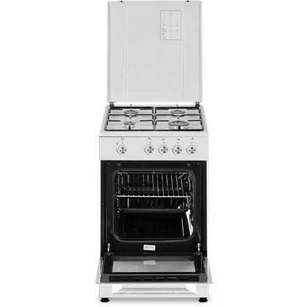 Kuchenka gazowa Simfer 4401SGRBB.1 | Kompaktowy piekarnik | Kolor biały | Szerokość 50 cm | Głębokość 55 cm | Pojemność 49 L - 3