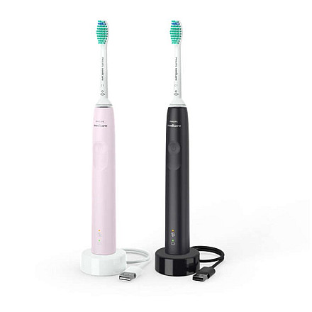 Philips | Sonicare Електрична Щітка HX3675/15 для чищення зубів, Чорна/Рожева - 2 щітки, звукова технологія, акумуляторна, для дорослих, 1… - 4