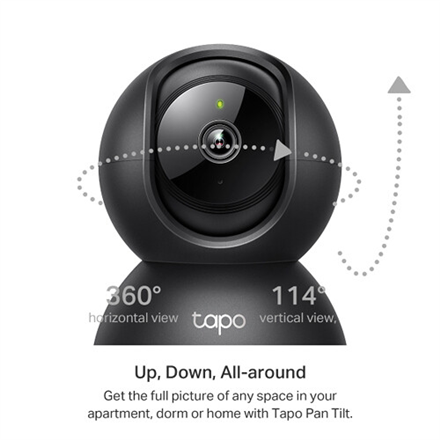 Kamera monitoringu domowego TP-LINK Pan/Tilt Wi-Fi Tapo C211 z funkcją PTZ, rozdzielczością 3 MP, ogniskową 3.83mm, kodowaniem H.264, slotem na kartę Micro SD do 512GB. Idealna ochrona i nadzór nad do - 2