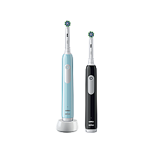Електрична щітка для зубів Oral-B Pro Series 1 Duo, акумуляторна, для дорослих, 2 головки, 3 режими чищення, синьо-чорна