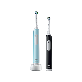 Електрична щітка для зубів Oral-B Pro Series 1 Duo, акумуляторна, для дорослих, 2 головки, 3 режими чищення, синьо-чорна