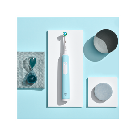 Електрична щітка для зубів Oral-B Pro Series 1 Duo, акумуляторна, для дорослих, 2 головки, 3 режими чищення, синьо-чорна - 3