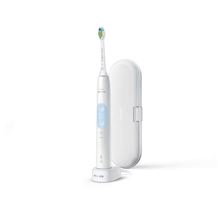 Philips | HX6839/28 Sonicare ProtectiveClean 4500 Sonic - Szczoteczka elektryczna akumulatorowa dla dorosłych - Biało/Jasnoniebieska | 1 głowica | Liczba zębów - 1