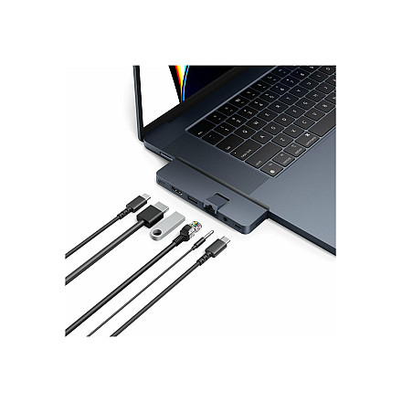 Концентратор HyperDrive Dual USB-C 7-в-2 з універсальним адаптером USB-C для MacBook Air/Pro 2016-2020 | Порти Ethernet LAN (RJ-45) 1 |… - 11