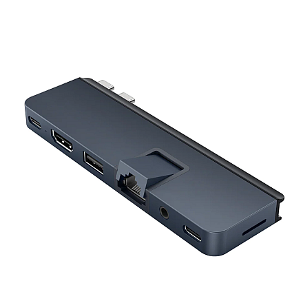Концентратор HyperDrive Dual USB-C 7-в-2 з універсальним адаптером USB-C для MacBook Air/Pro 2016-2020 | Порти Ethernet LAN (RJ-45) 1 |… - 1