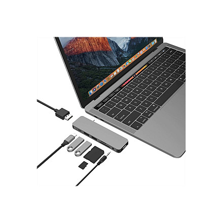 Hyper HyperDrive USB-C 7-in-1 Laptop Form-Fit Hub - Space Grey - 13