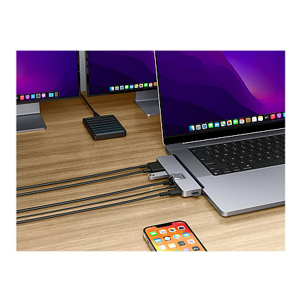 HiperDrive DUO PRO 7-в-2 USB-C Hub для MacBook Air/Pro 2016-2020 | Порти Ethernet LAN (RJ-45) 1 | Кількість портів HDMI 1 - 1