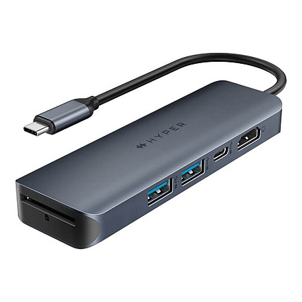 Hyper HyperDrive EcoSmart Gen.2 Universal USB-C 6-in-1 Hub w 100 W PD Power Pass-thru - 1
