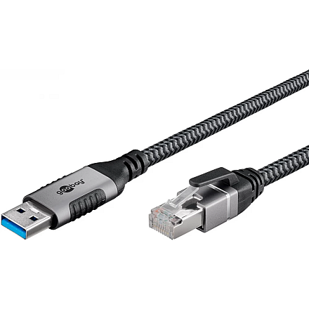 Goobay 70299 USB-A 3.0 to RJ45 Ethernet Cable, 1 m - 3