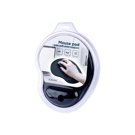 Gembird MP-ERGO-01 Mouse pad with soft wrist support, black Gembird - 2