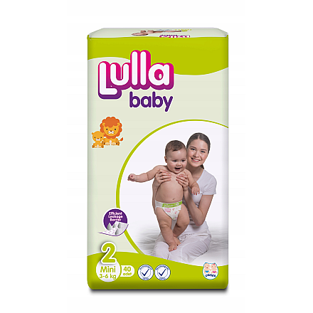 Lulla Baby Pieluszki Jednorazowe Mini Rozmiar 2, 40 szt. ECO PACK - 1