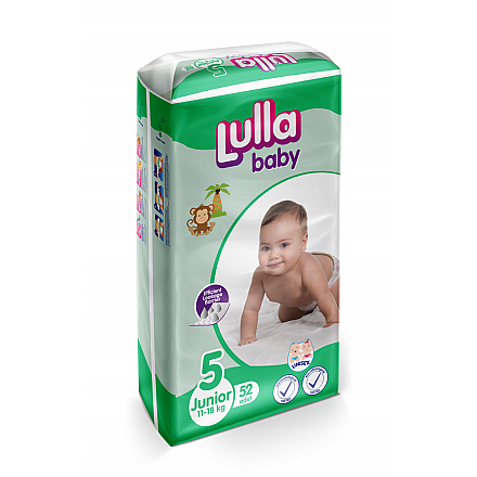 Lulla Baby Pieluszki Jednorazowe Rozmiar 5, 52 szt. JUMBO PACK - 1