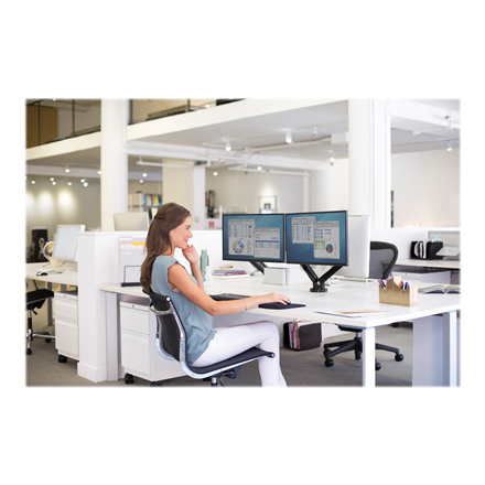 Fellowes arm for 2 monitors -  Platinum black - 12