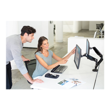 Fellowes arm for 2 monitors -  Platinum black - 3