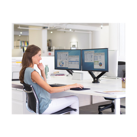 Fellowes arm for 2 monitors -  Platinum black - 7